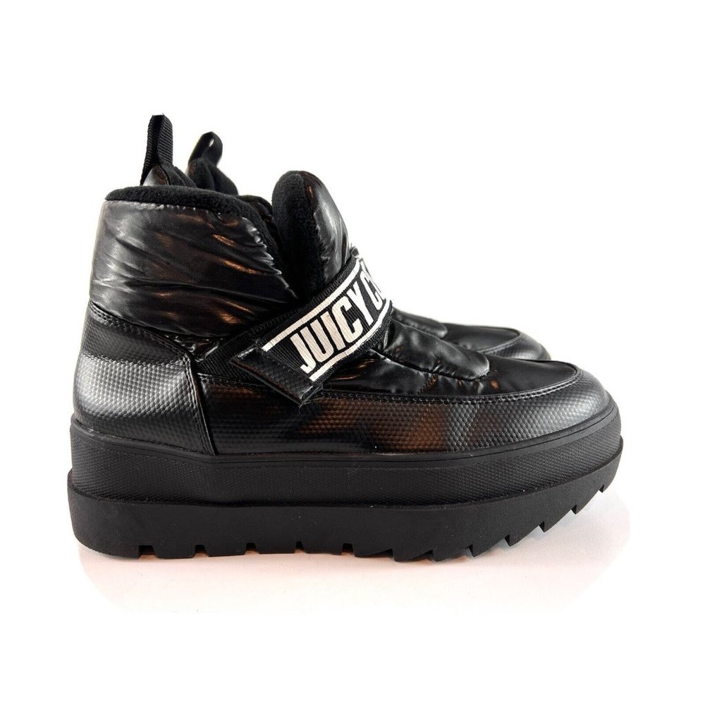 JUICY COUTURE WOMEN'S Black 8 VERONICA Puffer Snow BOOTS